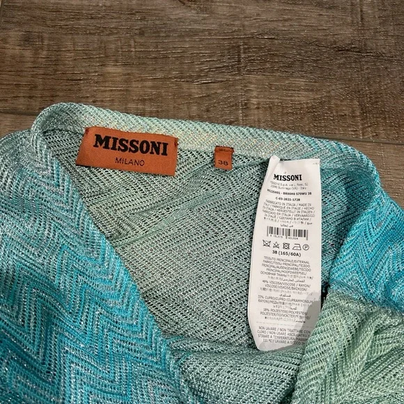 Brand new Missoni blue zig zag metallic mini skirt - Picture 4 of 5